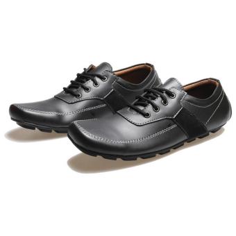 Gambar Bsm Soga Sepatu Formal Pantofel Casual Kerja Kantor Kuliah Trendy BRF848 Pria   Hitam