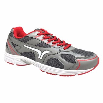 Gambar Calci Running Shoes   Sepatu Lari Atlanta M   Dark Grey Red