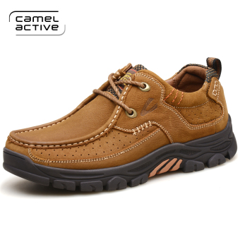 Gambar Camel Active luar ruangan kulit musim panas baru sepatu kulit sepatu pria kasual (Coklat muda 1)