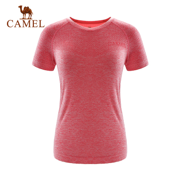 Gambar Camel luar ruangan musim semi dan musim panas leher bulat bernapas lengan pendek t shirt t shirt (A7S1U7327, merah)