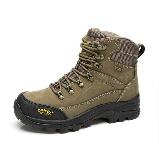 Gambar Camel Women s Outdoor Genuinel Leather Waterproof Mountaing HikingBoots(Khaki)   intl