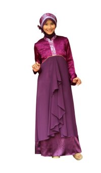 Gambar CantiQue Gamis Muslim Baju Pesta Muslim CQ1221 Ungu