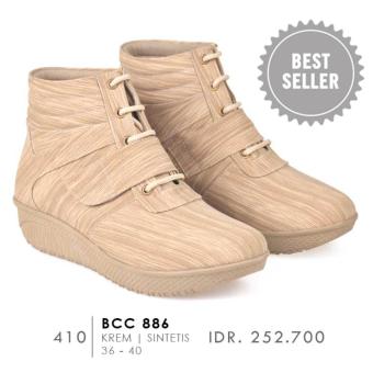 Gambar CBR Six BCC 886 Sepatu Fashion boots Wanita   Bagus   Syntetic  Krem