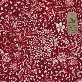 Gambar Cek Batik   Kain Batik Motif Melati V1 Unik Classic (Merah Maroon Manis)