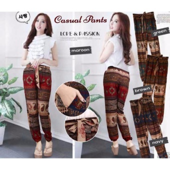 Gambar Celana casual semi batik merah