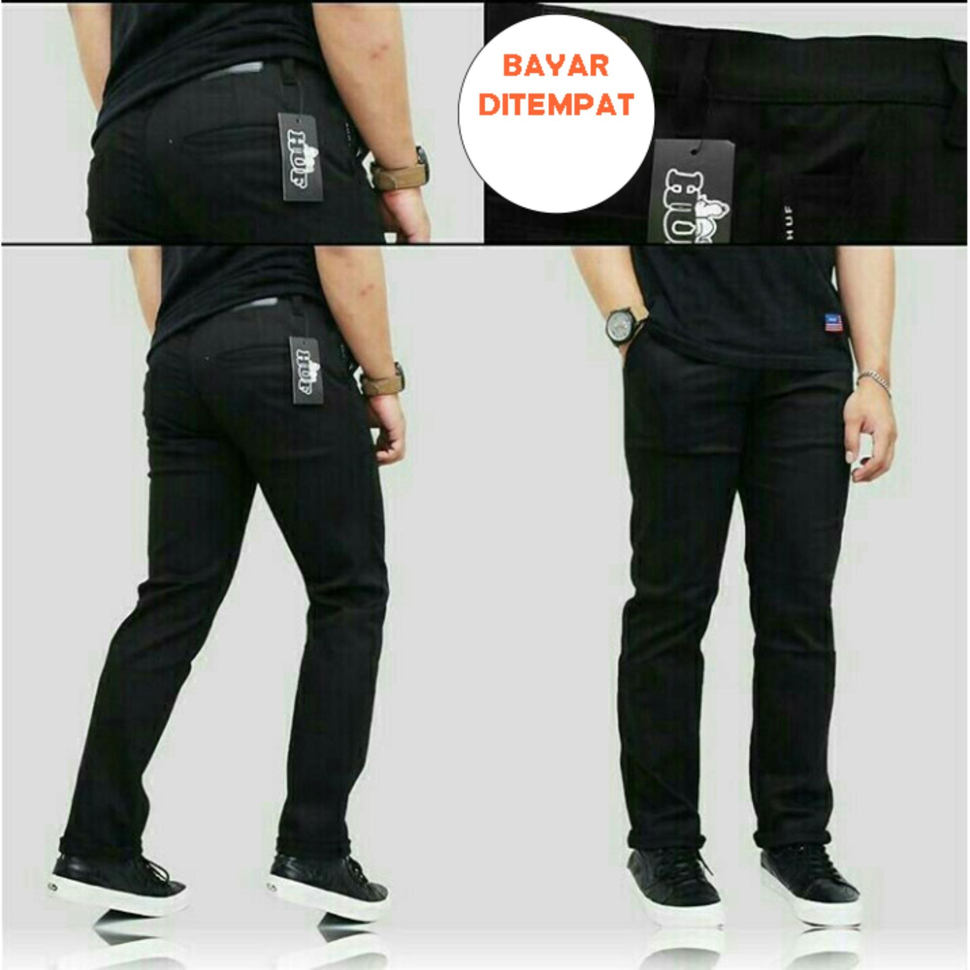 Celana Chino Hitam Casual Pria 'BEST SELLER