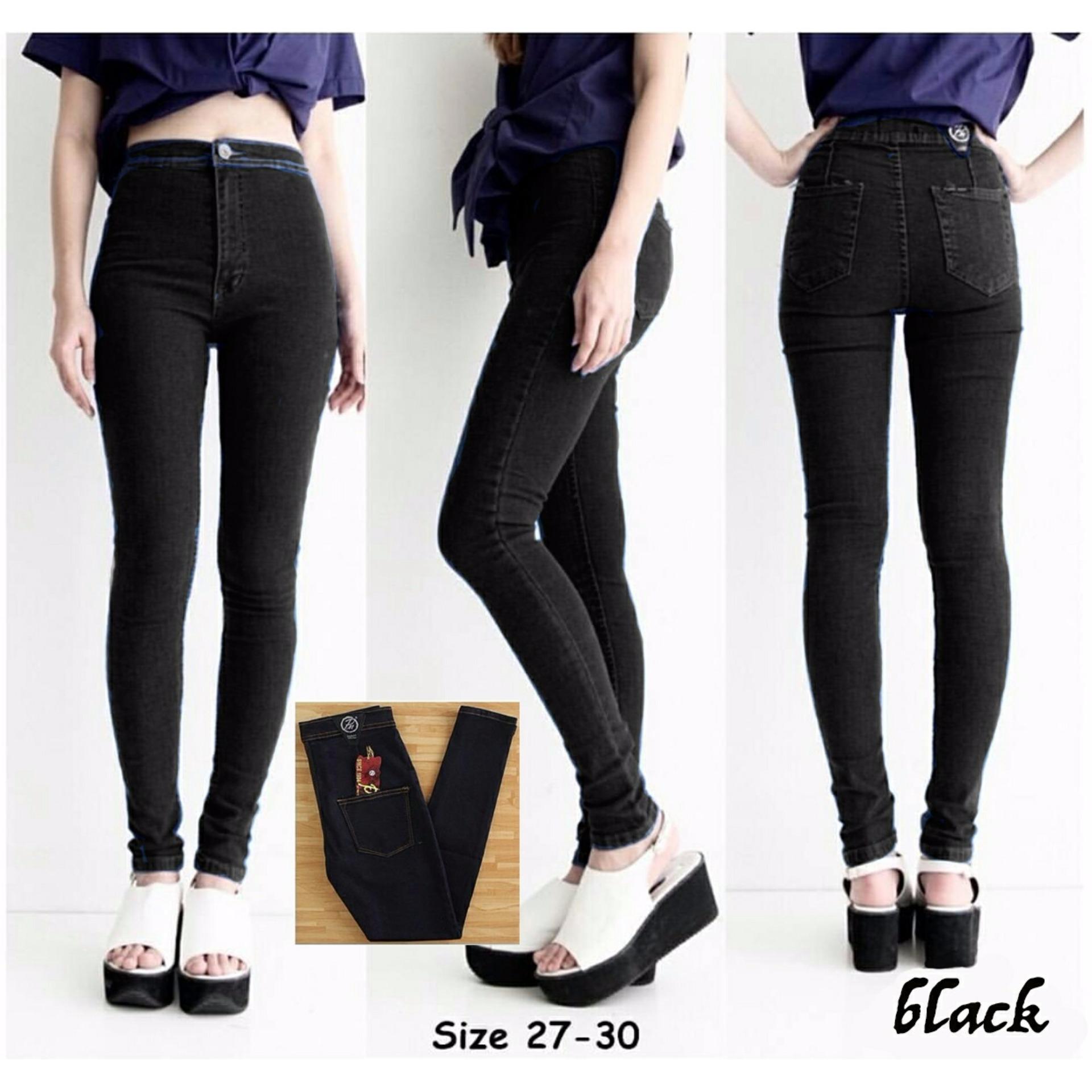 Celana Jeans Highwaist Pun Hitam