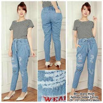 Gambar Celana jeans panjang wanita jumbo long pant Lisya