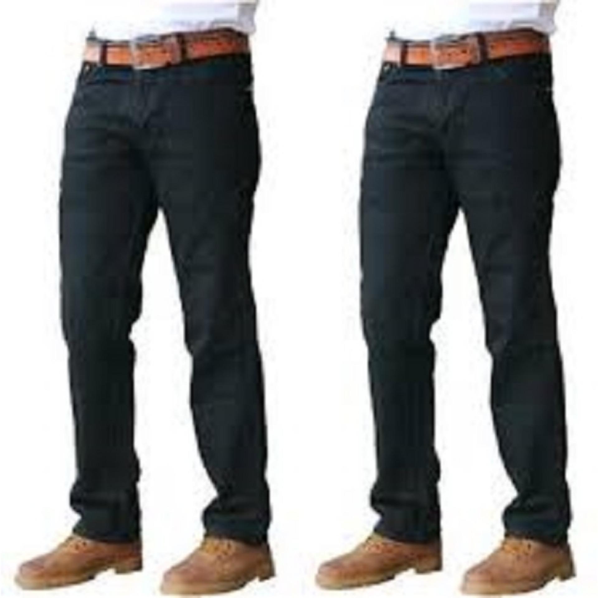 Celana Jeans Pria Reguler Standar Bahan Tidak Melar - Biru Gelap