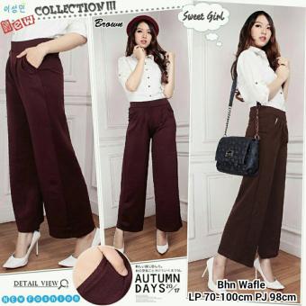 Gambar Celana kulot panjang wanita jumbo long pant Colour Brown