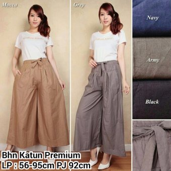 Gambar Celana kulot rok panjang wanita jumbo long pant Jenna   hitam