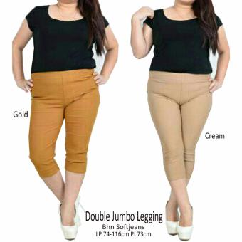 Gambar Celana legging pendek wanita jumbo short pant Goldie   gold