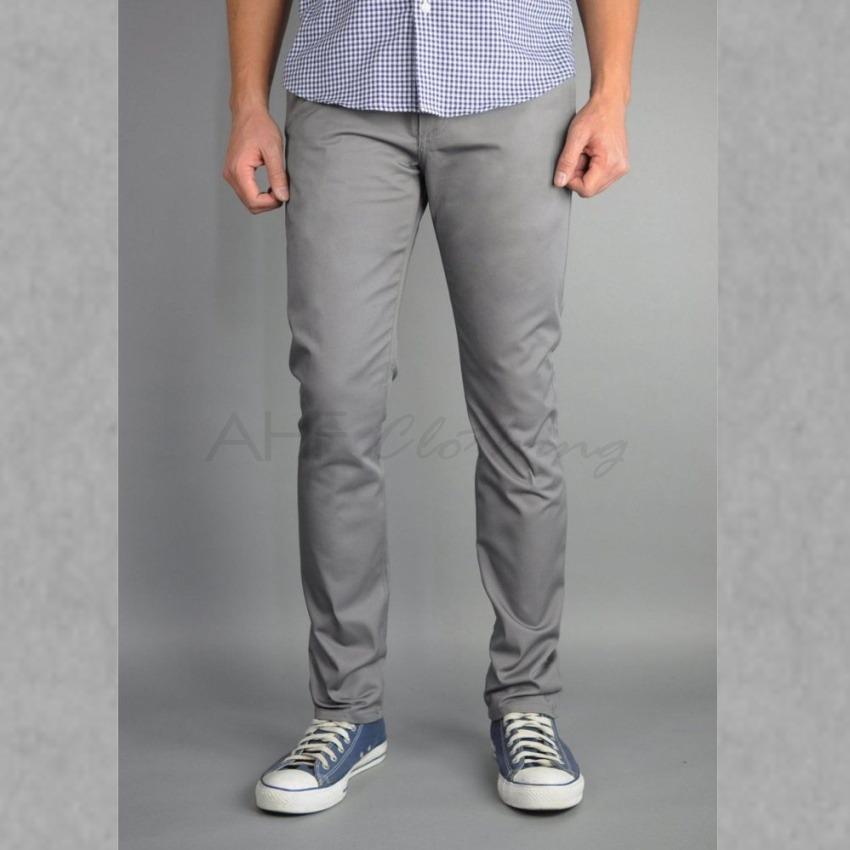 Celana Panjang Chino/Chinos Pria/Cowok - Krem(Cream)/Hitam(Black)/Abu(Grey)