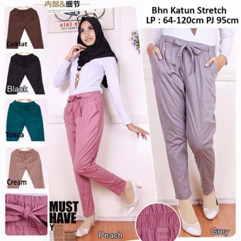 Gambar Celana panjang jumbo wanita long pant Tiara   coklat