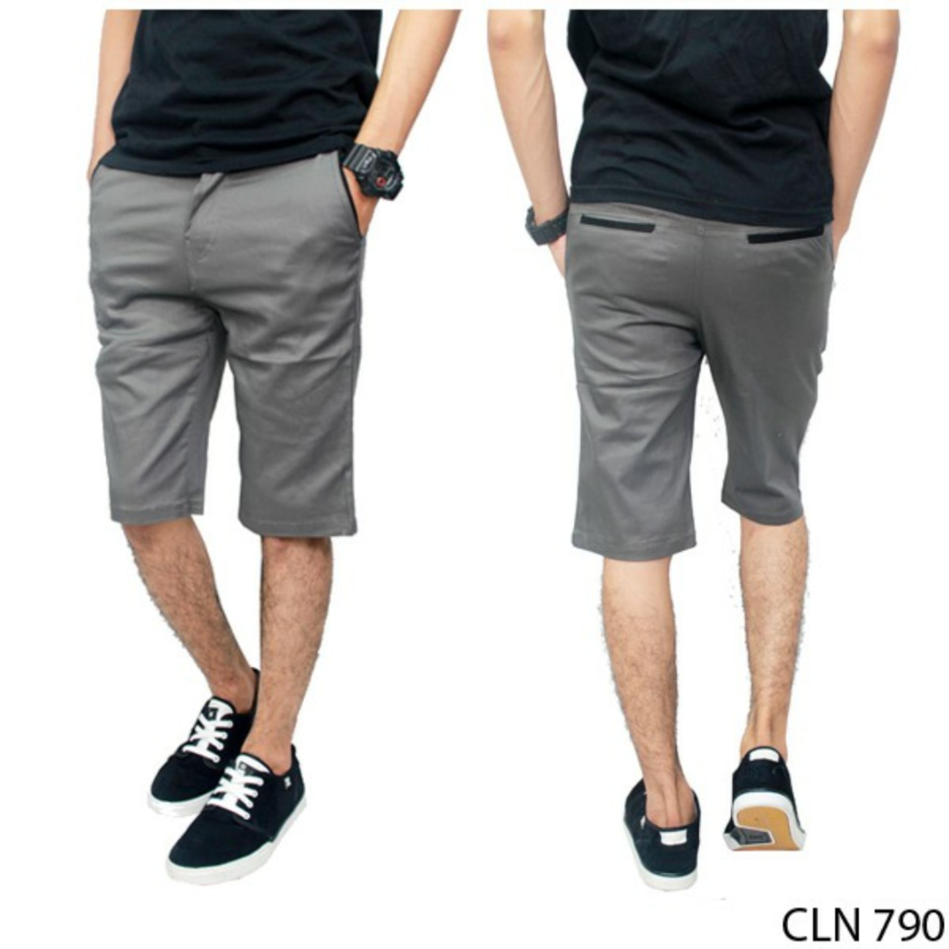 CELANA PENDEK CHINO PRIA CHINOS ABU ABU / GREY CASUAL CHINOS