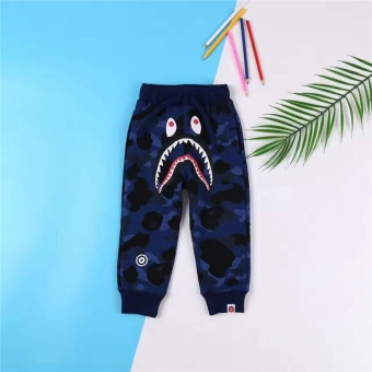 Gambar Children Camouflage Bape Shark Elastic Waist Full Length Pants forBoys and Girls Kids Active Trousers (Red, Green, Navy, Purple)  intl