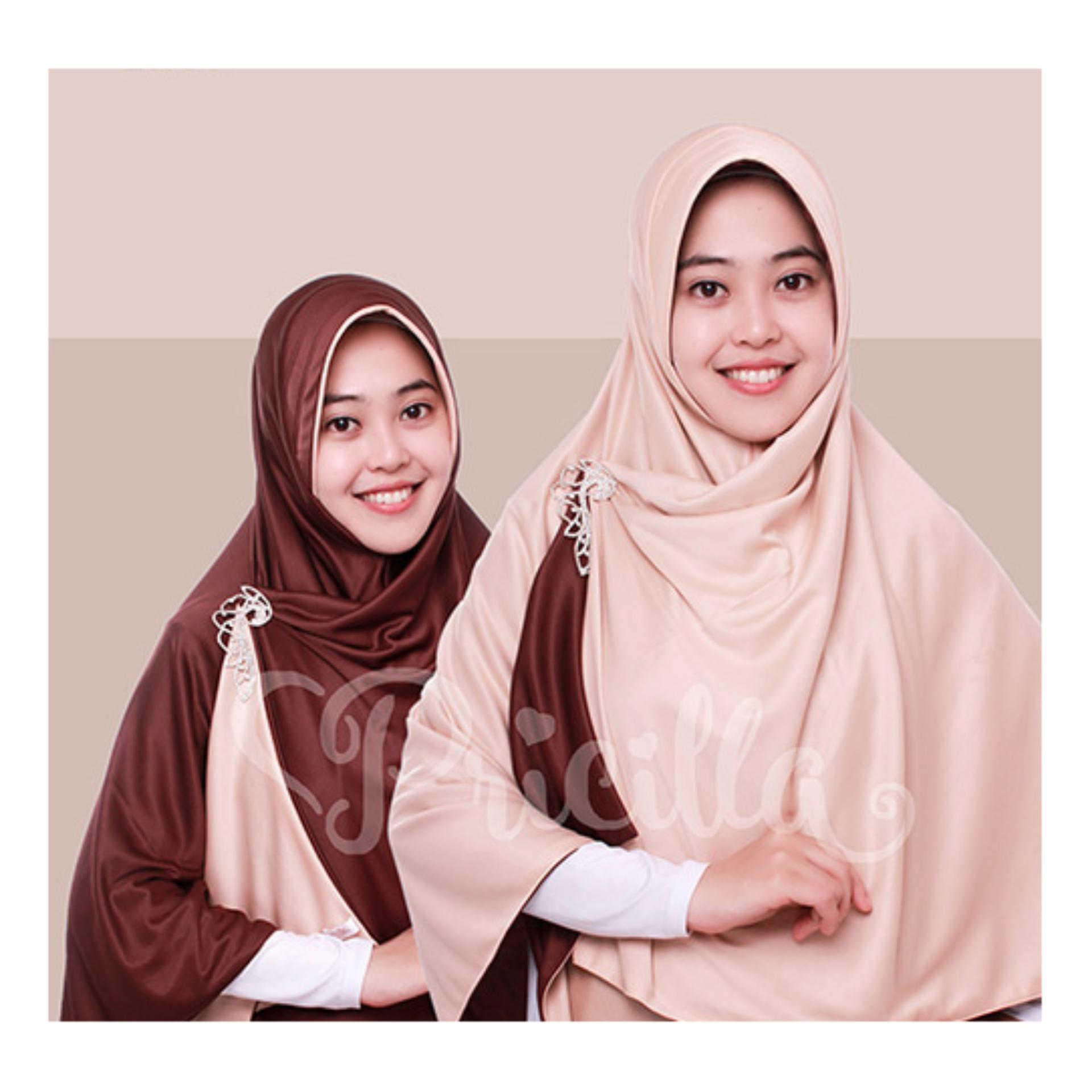 Choco Cream - Jilbab Bolak-balik Instan Syari 2 in1 Pricilla - P4 Choco Cream - Jilbab Bolak-balik Instan Syari 2 in1 Pricilla - P4