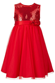 Cyber Were So Anak Cewek Fashion O Leher Without Lengan Benang Sulam Payet Gaun Was Clean Dekorasi (Merah) Mei 2019 - 2 Cyber Were So Anak Cewek Fashion O Leher Without Lengan Benang Sulam Payet Gaun Was Clean Dekorasi (Merah) - 2