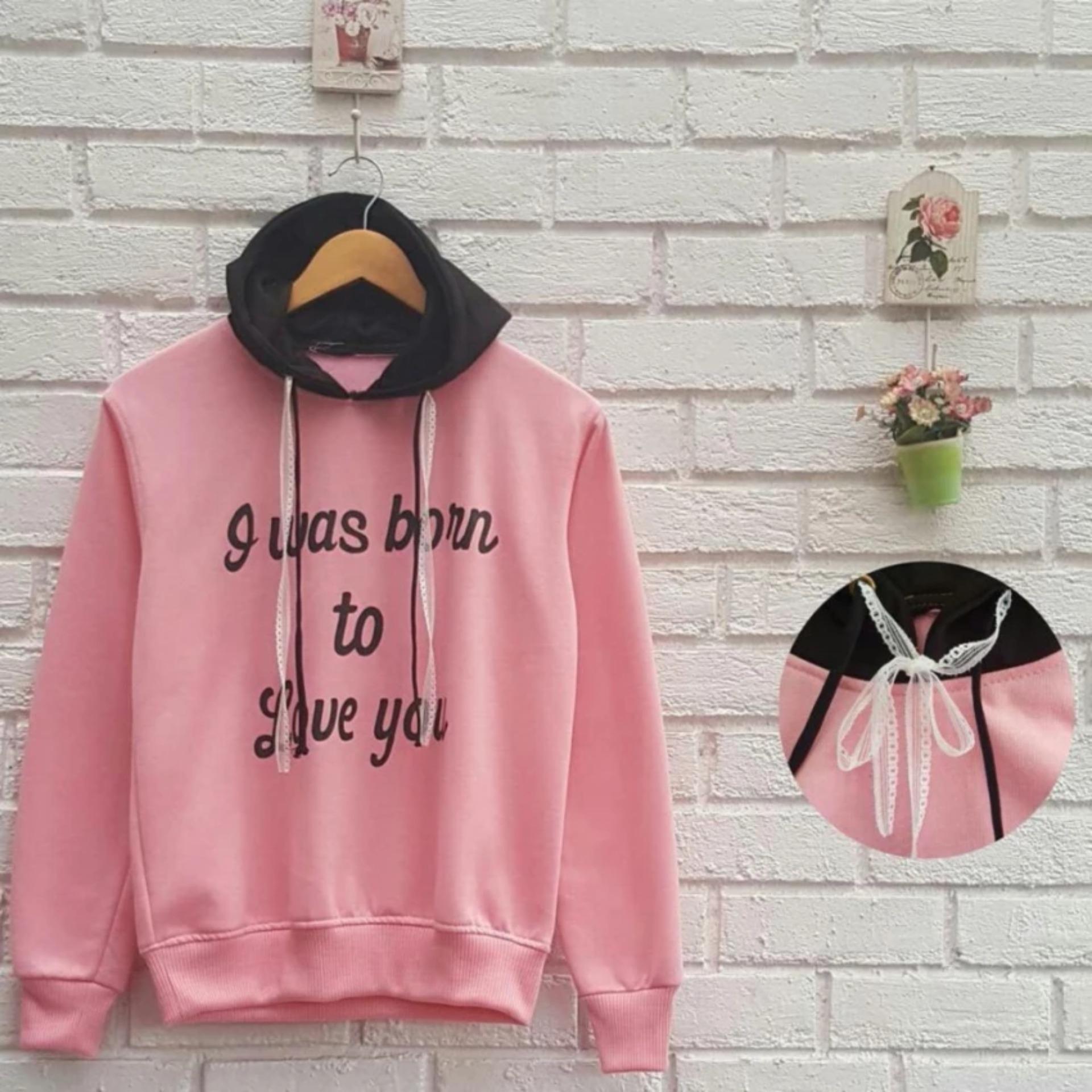 Daffa Sweater Wanita - I was Born - Fleece pink