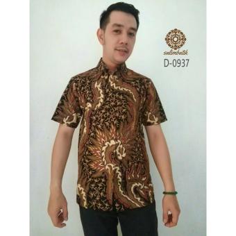 Gambar Danar Hadi Hem Batik Reguler Fit 0937 Hitam Gold Merah