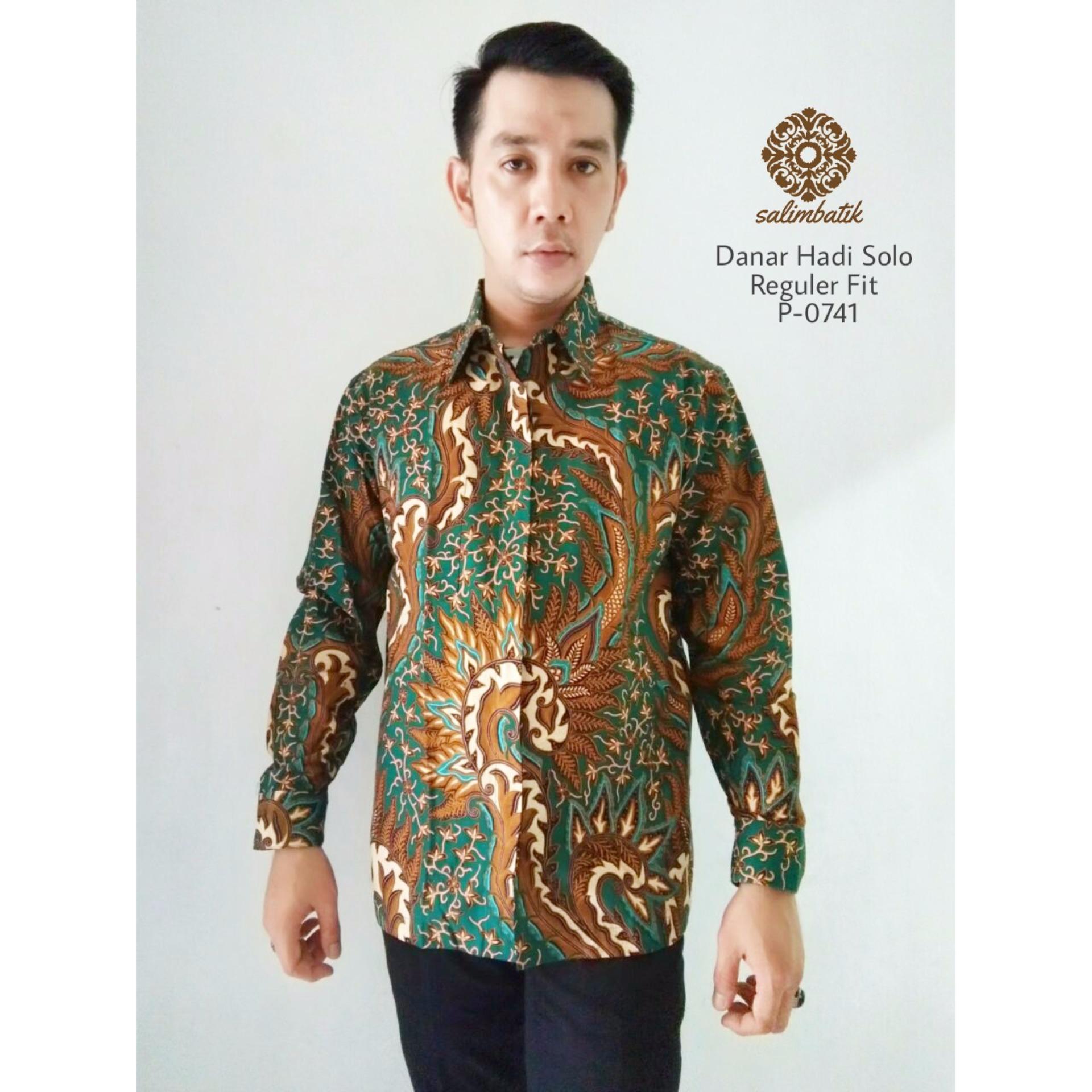 PENAWARAN Batik Solo 3944 Baju Kemeja Batik Pria Motif Liris Berawan Warna Kancing matching dengan warna baju Danar Hadi Kemeja Batik Reguler Fit 0741 Hijau
