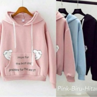 Gambar DaveCollection   Sweater Two Hands Hodie   BIRU MUDA