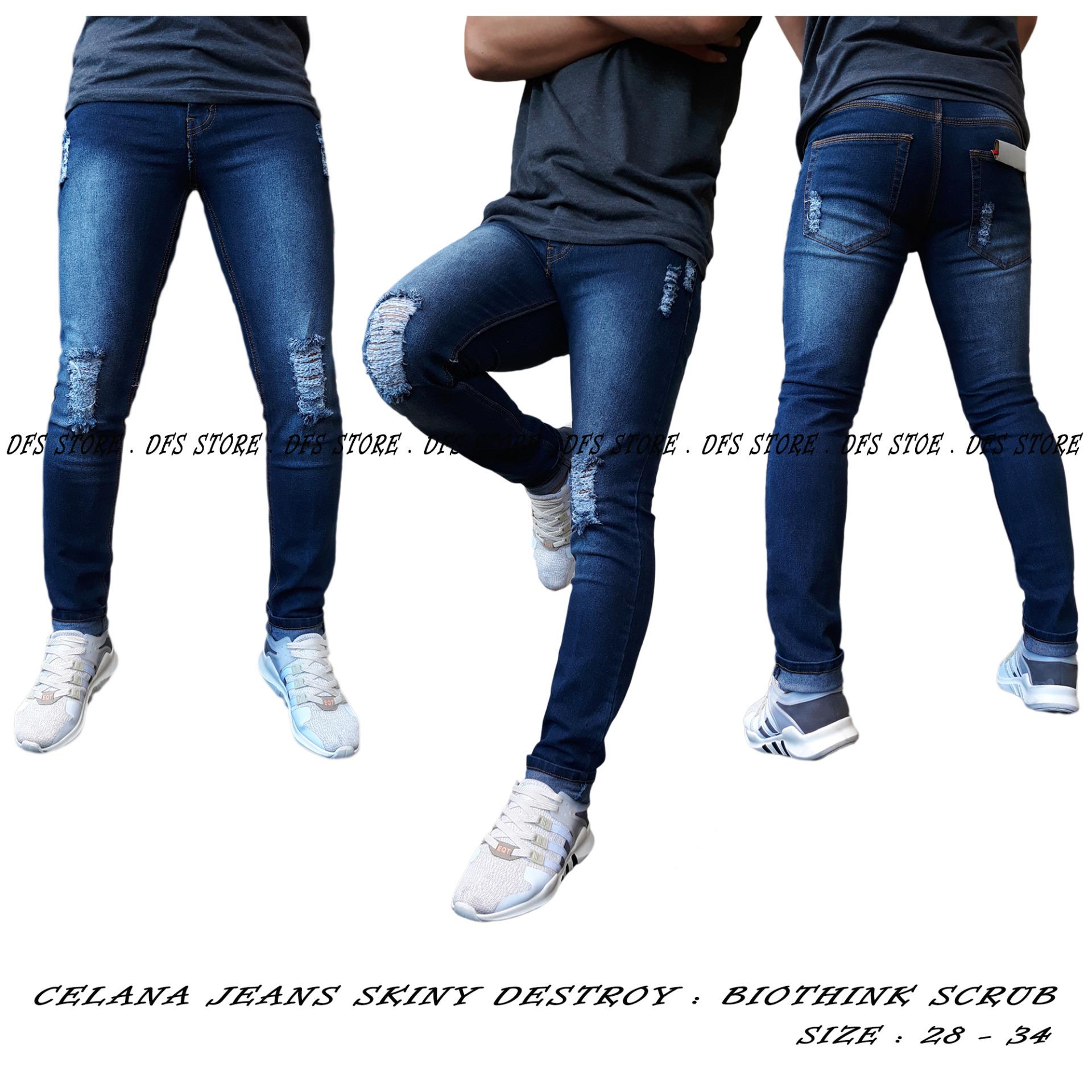 DFS CELANA JEANS SKINNY / SLIMFIT / PENSIL PRIA - BG SCRUB DESTROY