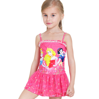 Gambar Disney anak anak potong baju renang baju renang (10024A Disney Putri mawar merah)