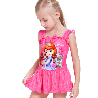 Gambar Disney anak anak potong baju renang baju renang (10033A Putri Sophia Rose Red)