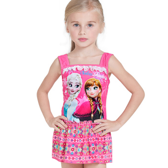 Jual Disney anak anak potong baju renang baju renang (10035A es putri
emas merah) Online Terjangkau