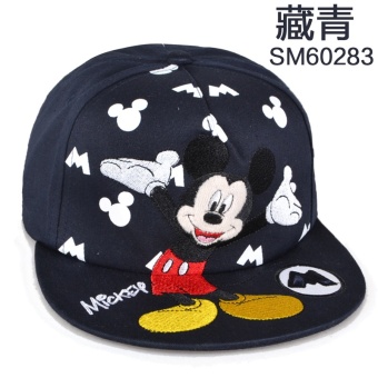 Gambar Disney Anak laki laki dan perempuan Baobao topi anak topi topi (Silakan sesuai dengan lingkar kepala memilih + Biru tua)