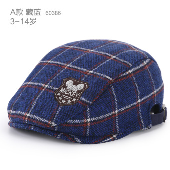 Gambar Disney Anak laki laki topi (54 cm cocok untuk 6 14 tahun + Sebuah model 60386 biru tua)