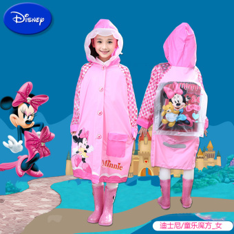 Gambar Disney Anak perempuan dan anak laki laki siswa ponco jas hujan jas hujan (Tong Lok kubus (cherry pink))