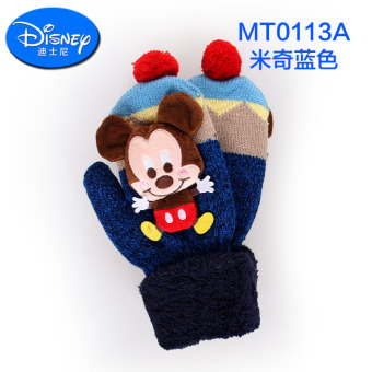 Gambar Disney Imut Rajutan Laki laki Gadis Anak anak Sarung Tangan Sarung Tangan (MT0113A MICKEY BIRU)