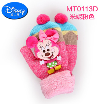 Gambar Disney Imut Rajutan Laki laki Gadis Anak anak Sarung Tangan Sarung Tangan (MT0113D Minnie Mouse Merah Muda)