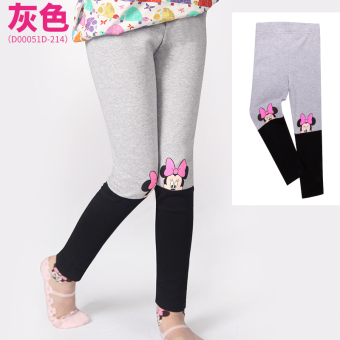 Gambar Disney Kapas Musim Semi Dan Musim Gugur Anak anak Peregangan Legging Anak Perempuan Legging (Abu abu) (Abu abu)