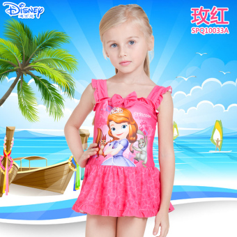 Gambar Disney Princess anak anak cepat kering baju renang pakaian renang Gaun (SPQ10033A Rose mengirim berenang lap + topi renang + + kacamata)