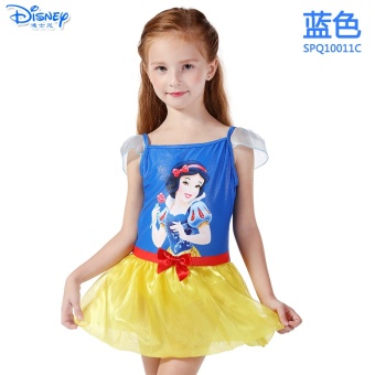 Gambar Disney Princess Anak Gaun gaya baju renang (Baju renang SPQ10011C biru untuk mengirim berenang lap + topi renang + + kacamata)