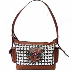 Djogja Klasik Craft Tas Kulit Hobo Saku Full Lukis - Kawung Kupu