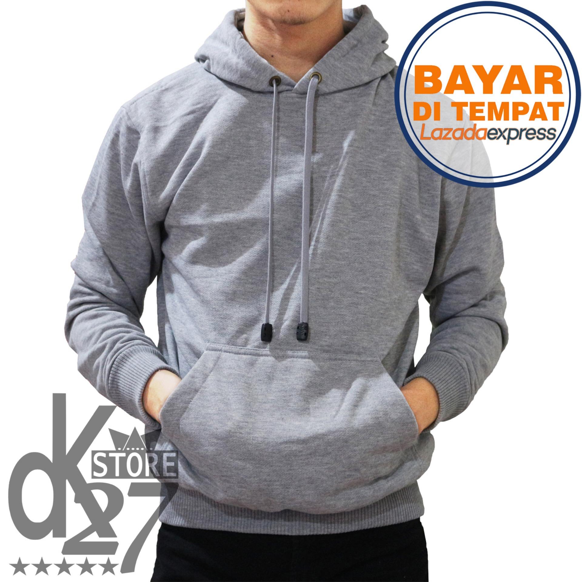 DK Jaket Polos Hoodie Jumper - Biru Dongker/Navy