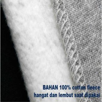 ... DK Jaket Polos Hoodie Jumper - Hitam - 5