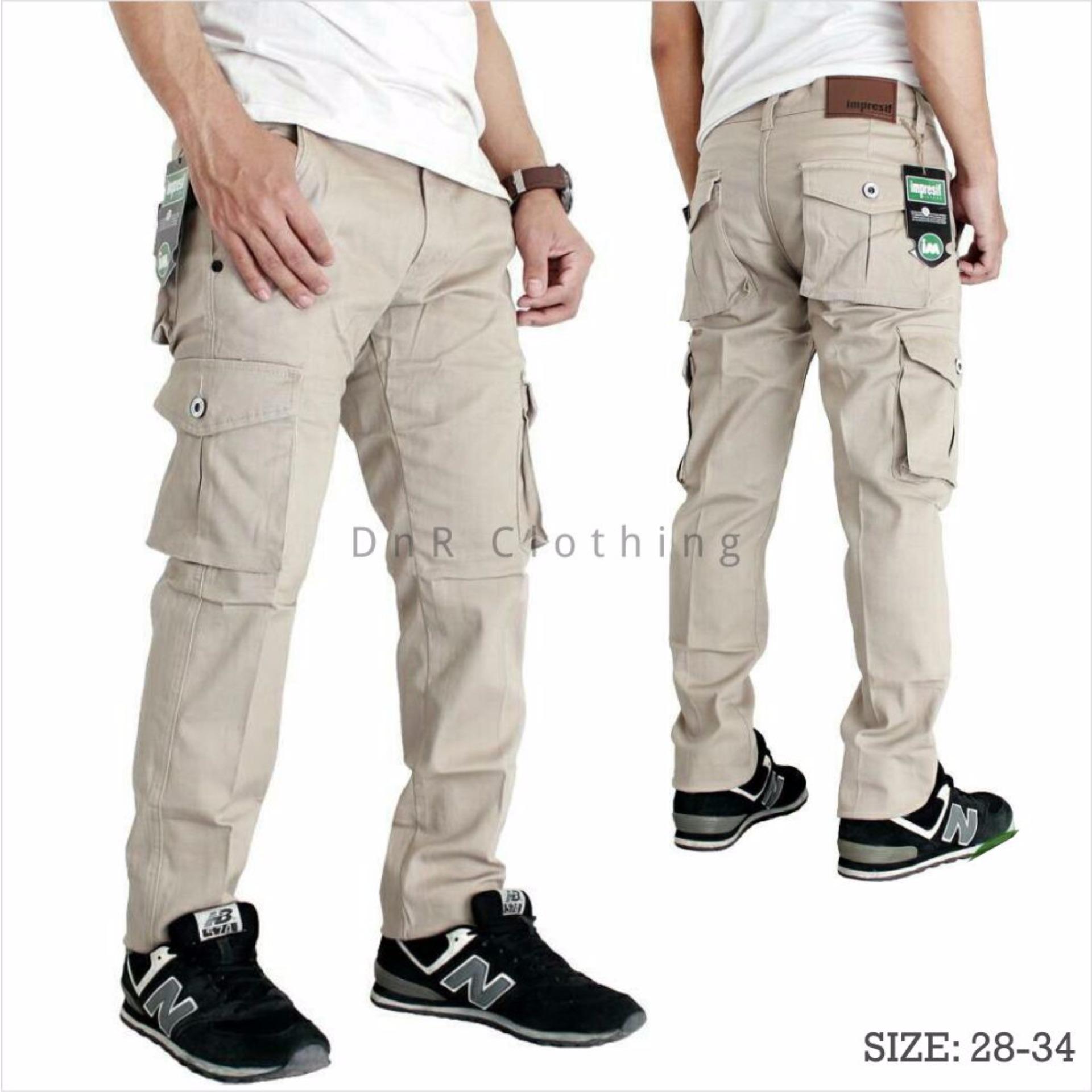 DnR Celana PDL Cargo Slimfit - Cream Khaki