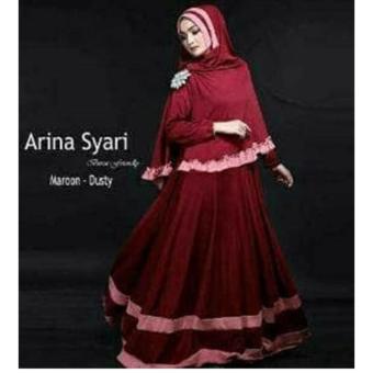 Gambar Dress Arina Syari Maroon Dusty