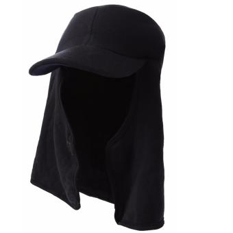 Elfs Shop - Topi Memancing Bercadar Jepang Polos 2 In 1 Terry-Hitam