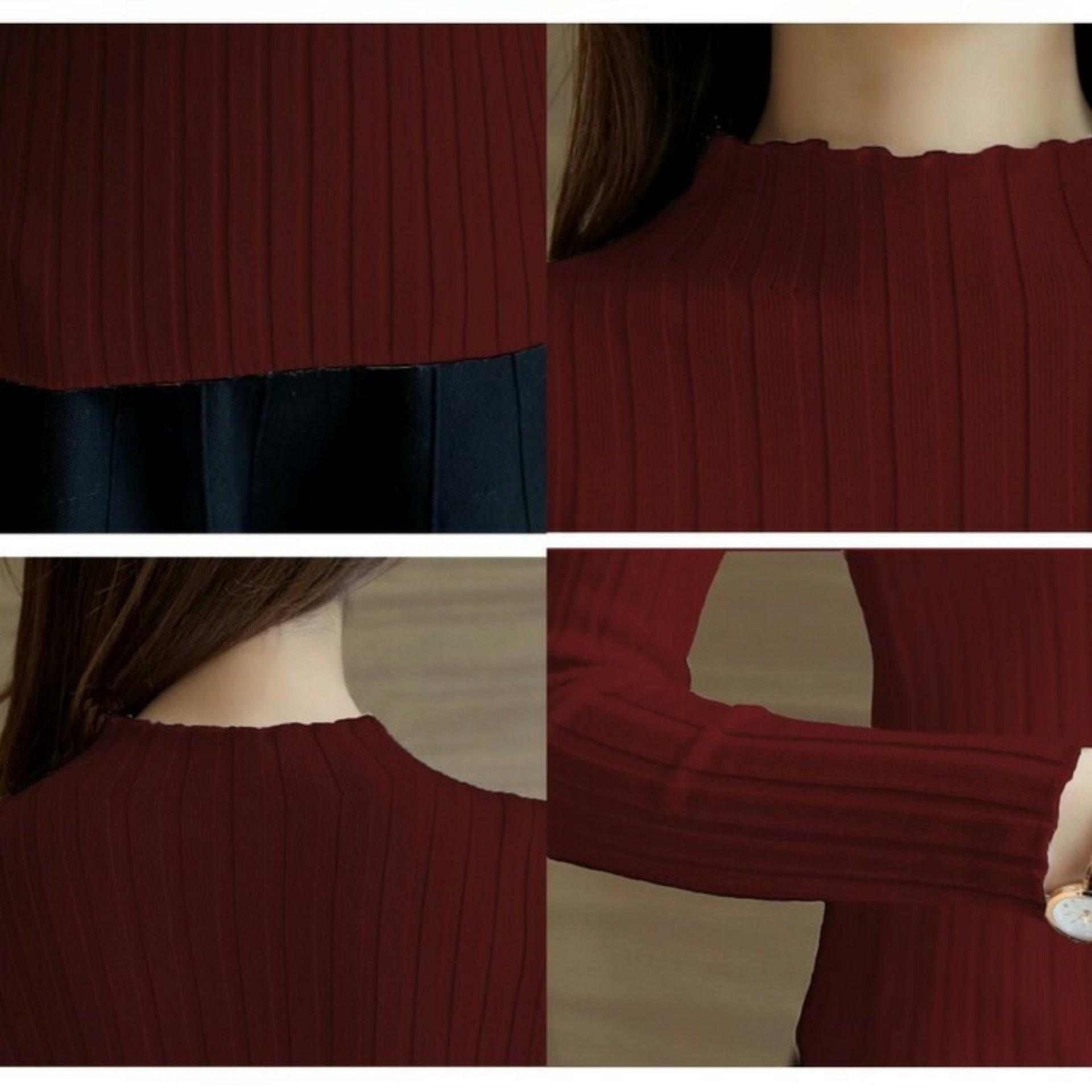 ELZA - Sweater Rajut Leher Tinggi Knit Sweater Korean Style Okechuku