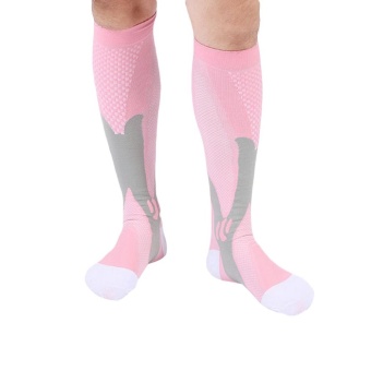 Gambar EOZY Fashion Mens Sports Socks Outdoor Cycling Running SocksFootball Socks (Pink)   intl