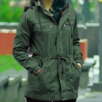 Gambar ERDS Jaket Parka Wanita Premium Baby Canvas [5903] Green Army