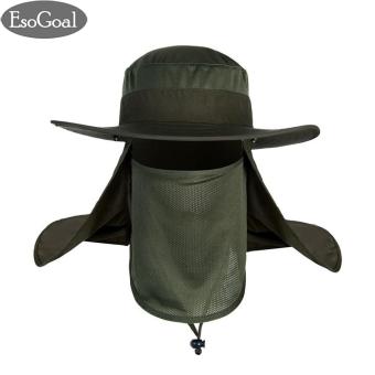 Gambar EsoGoal Summer Sun Hat Protection Caps Flap 360?Outdoor Fishing Hat with Removable Neck Face Flap Cover, UPF 50+ Cap For Men And Women(Green)   intl