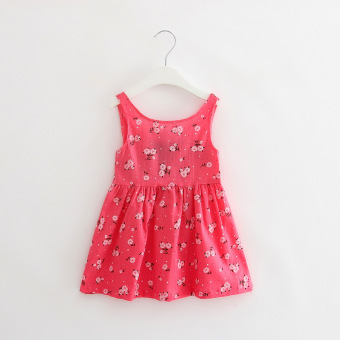 Fashion Anak Perempuan Katun Bunga Ceri Manis Gaun Putri Gaun -naik Merah Bunga April 2018 - 2 Fashion anak perempuan katun bunga ceri manis gaun putri gaun -naik merah bunga - 2