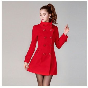 Gambar Fashion Jaket Mantel Wanita Reyso   Merah